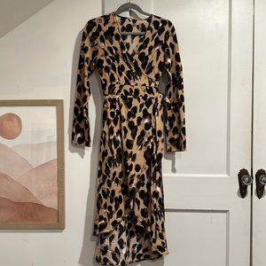 Leopard print wrap dress